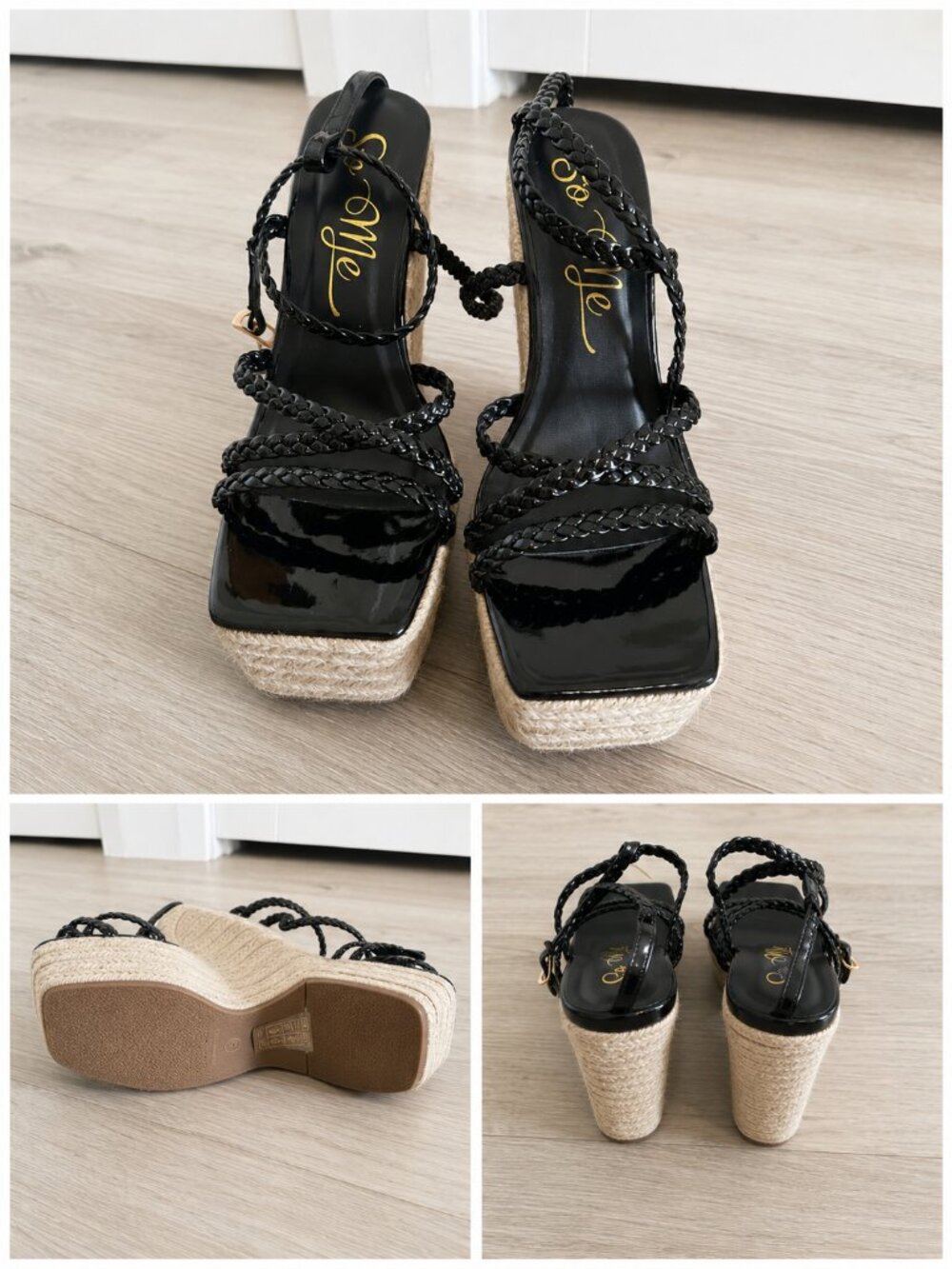 So Me Glossy Wedge Sandals